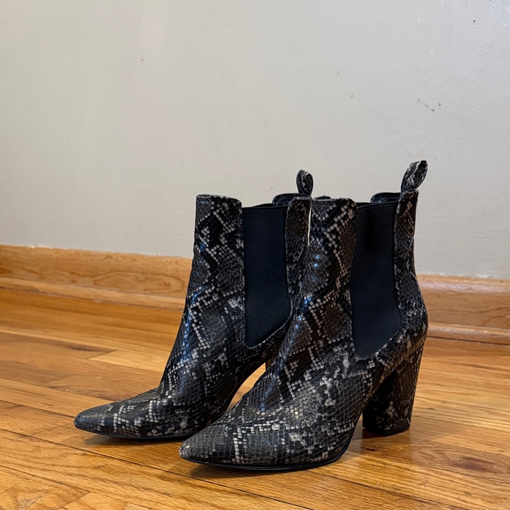 Steve Madden Subtle Grey Snake Booties